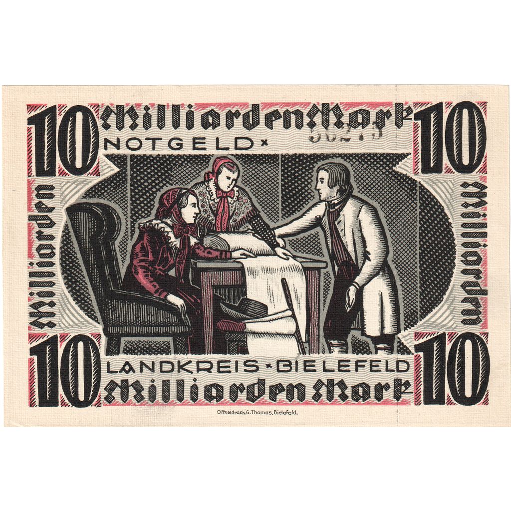 Alemanha, Bielefeld, 10 Milliarden Mark, undated (1923), UNC(63)