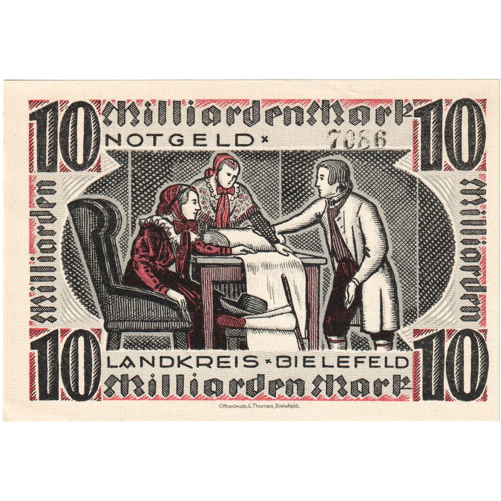 Allemagne, Bielefeld, 10 Milliarden Mark, undated (1923), SPL