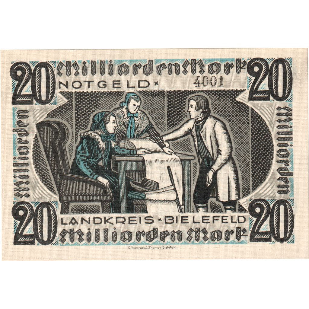 Alemania, Bielefeld, 20 Milliarden Mark, 1923-10-25, SC