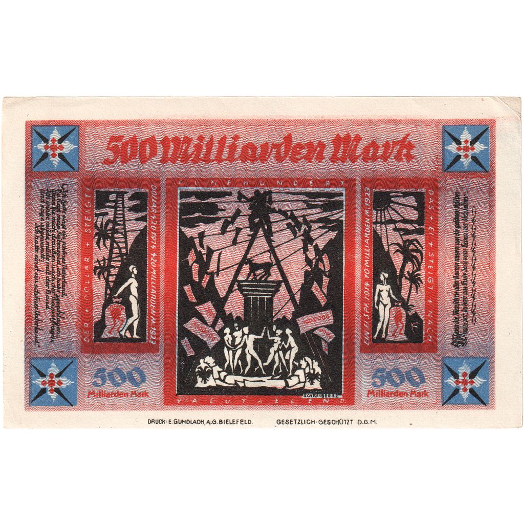 Allemagne, Bielefeld, 500 Milliarden Mark, 1922-10-21, SUP