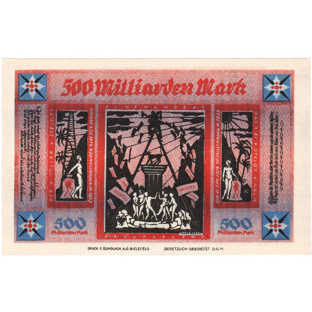 Duitsland, Bielefeld, 500 Milliarden Mark, 1922-10-21, SPL