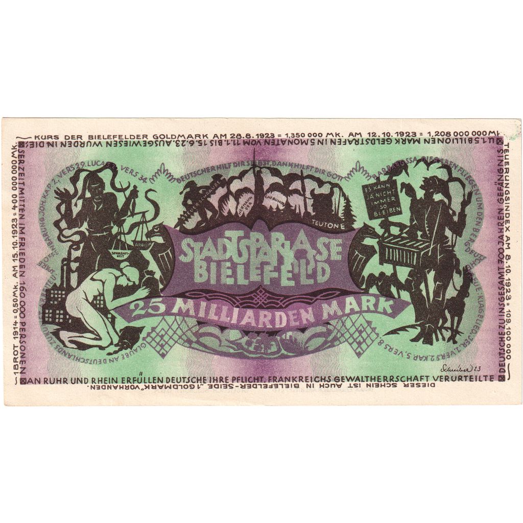 Duitsland, Bielefeld, 25 Milliarden Mark, 1923-02-01, SUP+
