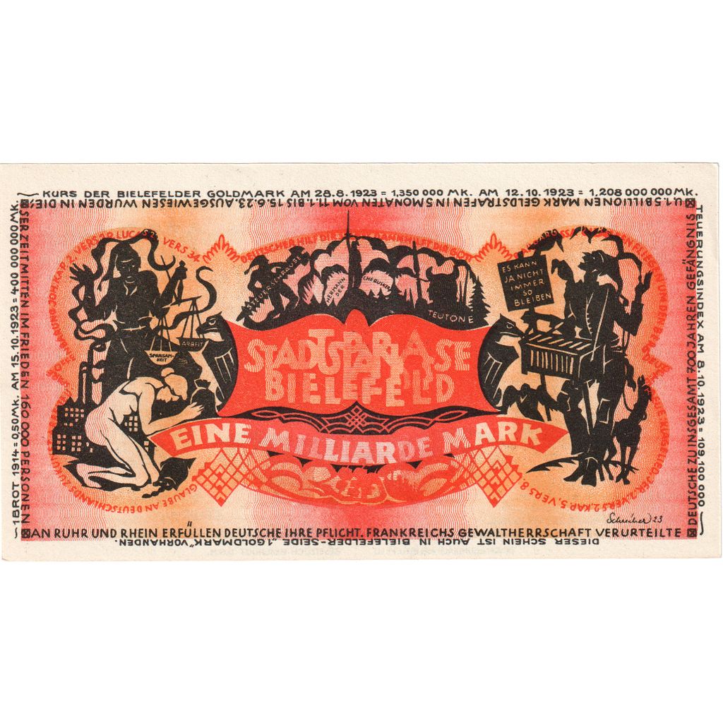 Deutschland, Bielefeld, 1 Milliarde Mark, 1923-02-01, UNZ-