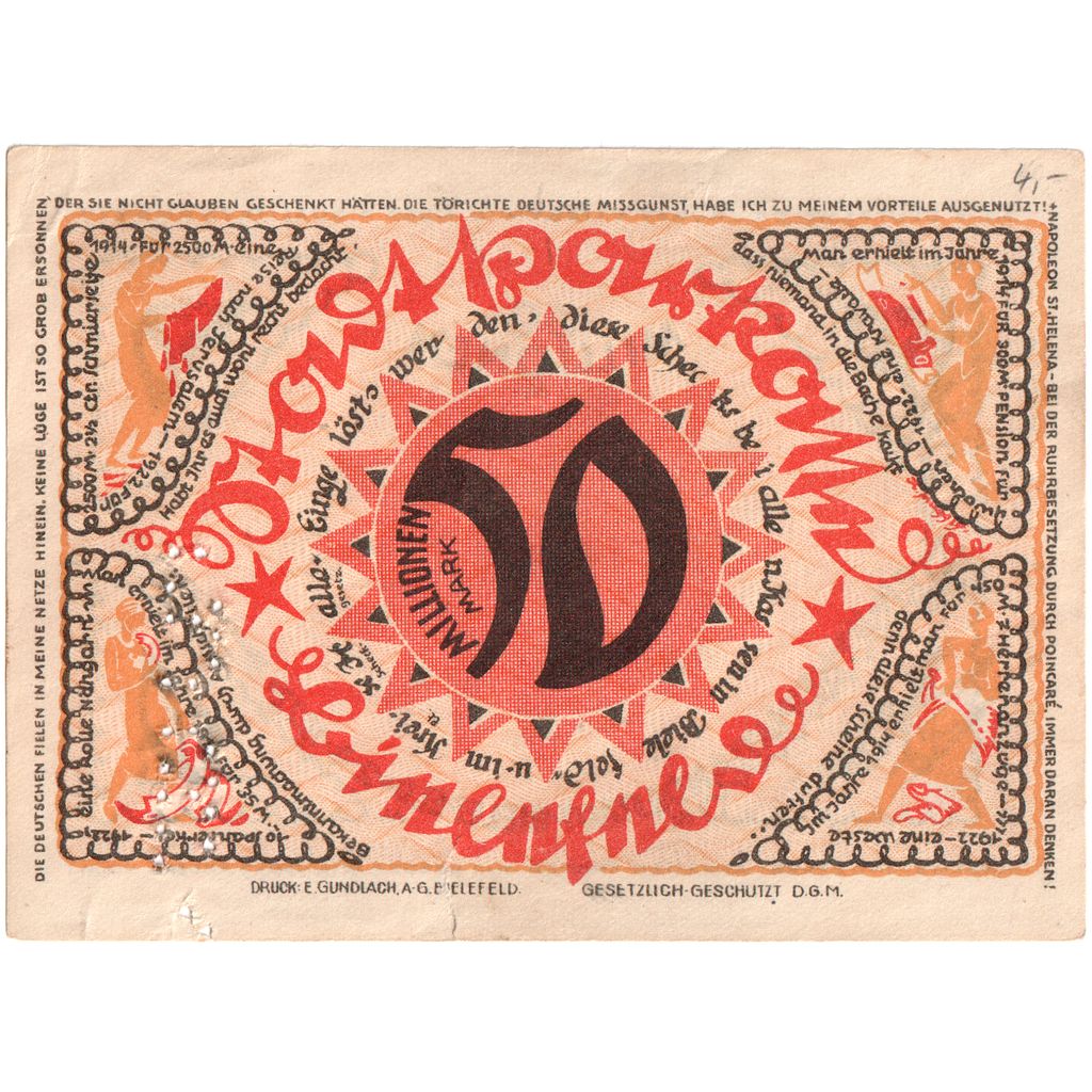 Germania, Bielefeld, 50 Millionen Mark, 1922-04-02, MB, Grabowski:83