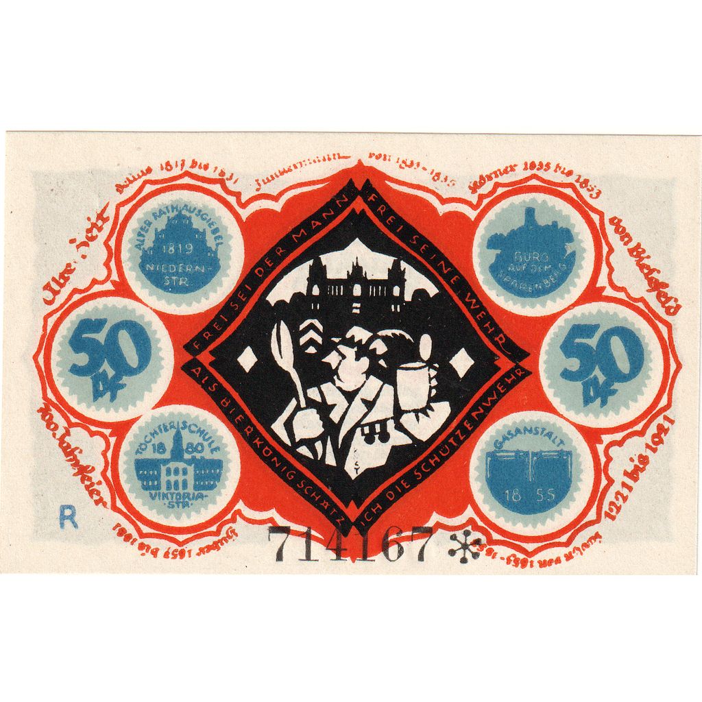 Niemcy, Bielefeld, 50 Pfennig, 1921-05-15, UNC(63), Grabowski:103.5