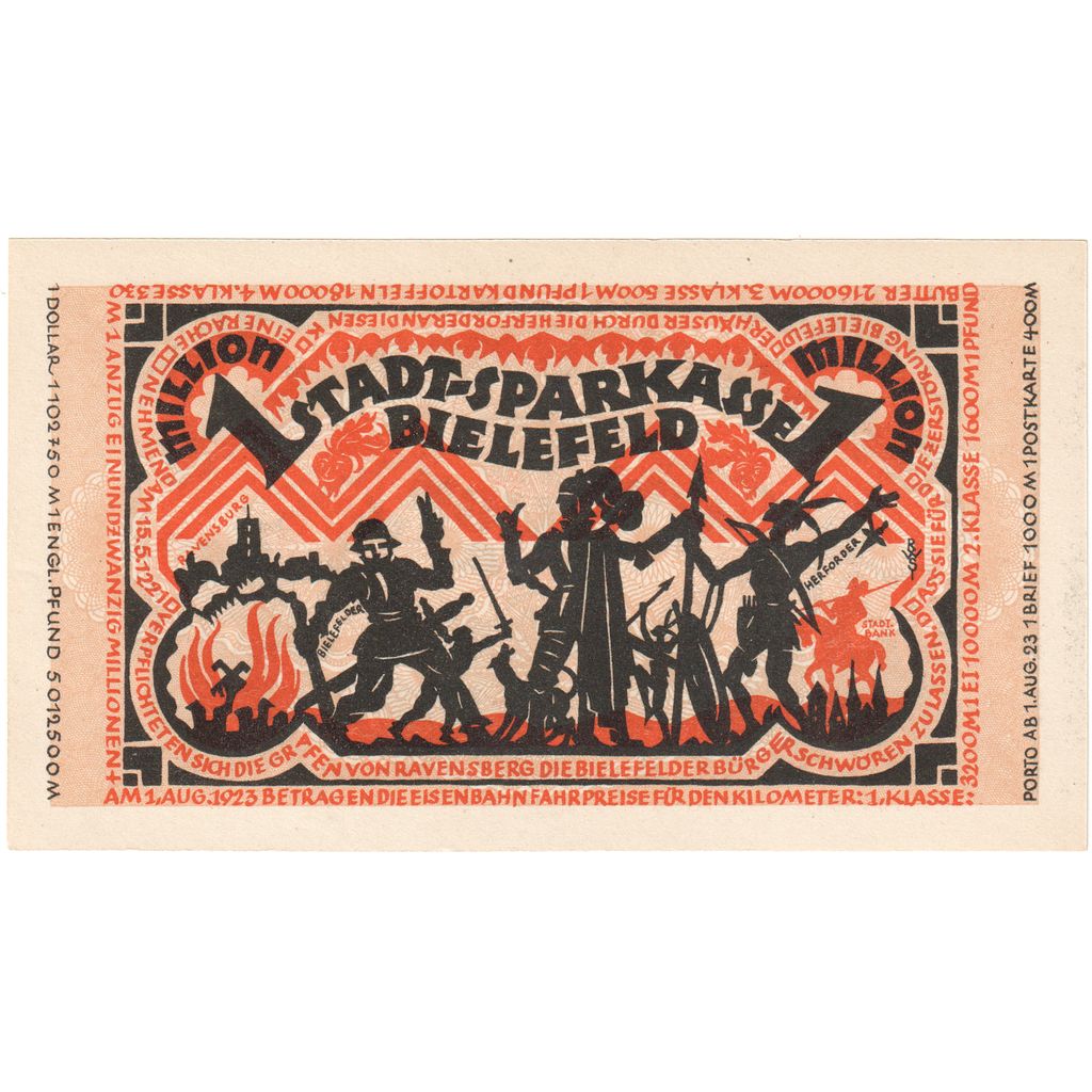 Germany, Bielefeld, 1 Million Mark, 1923-08-01, UNC(63)