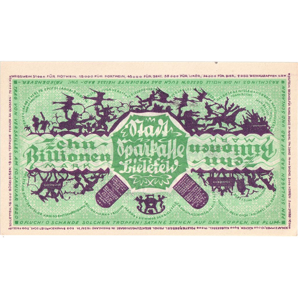 Niemcy, Bielefeld, 10 Billion Mark, 1922-12-15, UNC(63)