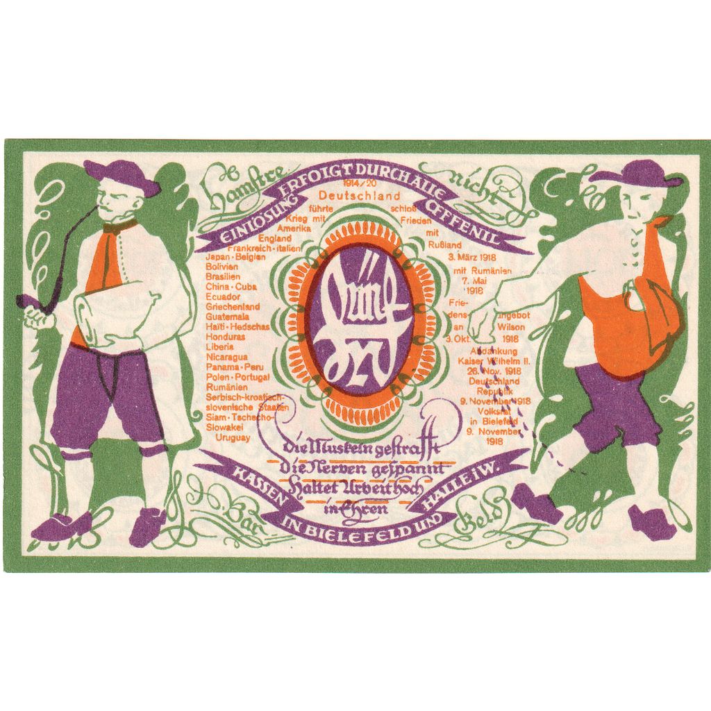 Alemania, Bielefeld, 5 Mark, 1920-01-10, SC