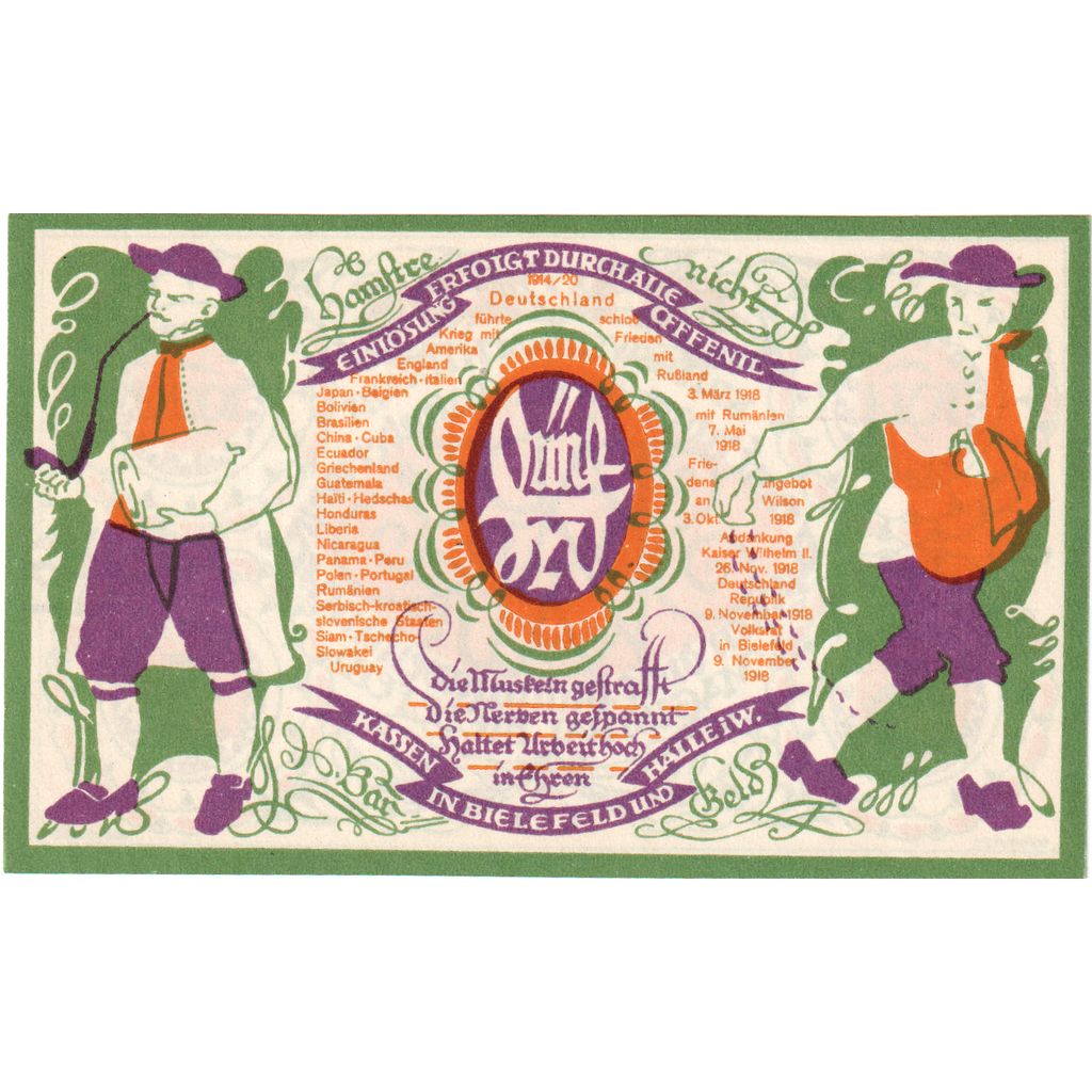 Alemania, Bielefeld, 5 Mark, 1920-01-10, SC