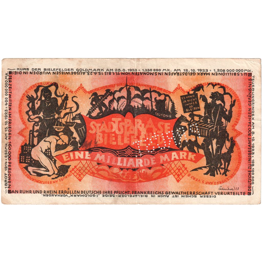 Deutschland, Bielefeld, 1 Milliarde Mark, 1923-02-01, S