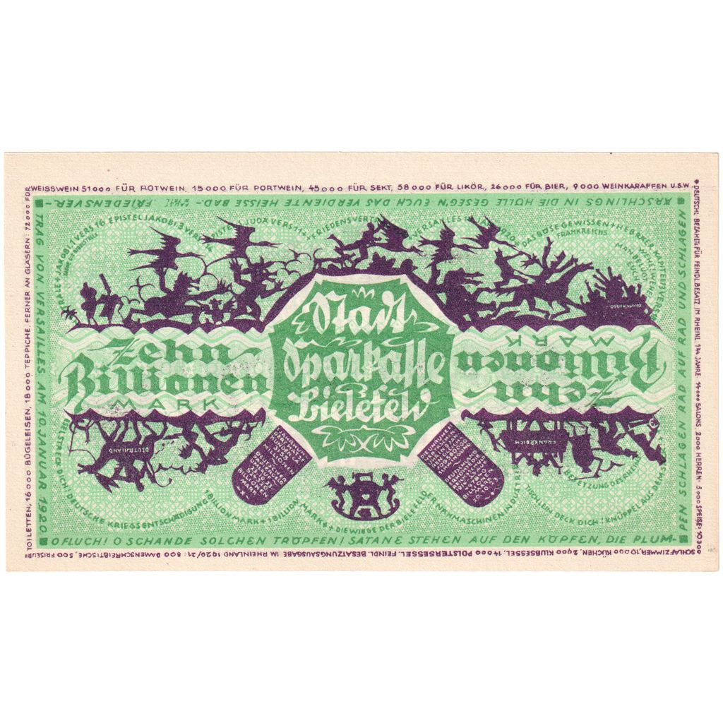 Deutschland, Bielefeld, 10 Billionen Mark, 1922-12-15, UNZ-