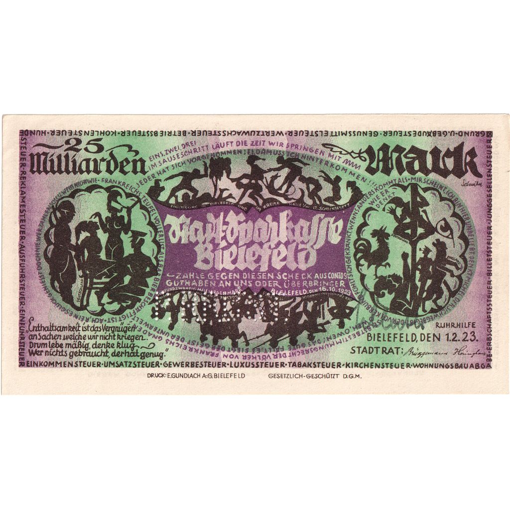Germania, Bielefeld, 25 Milliarden Mark, 1923-02-01, SPL