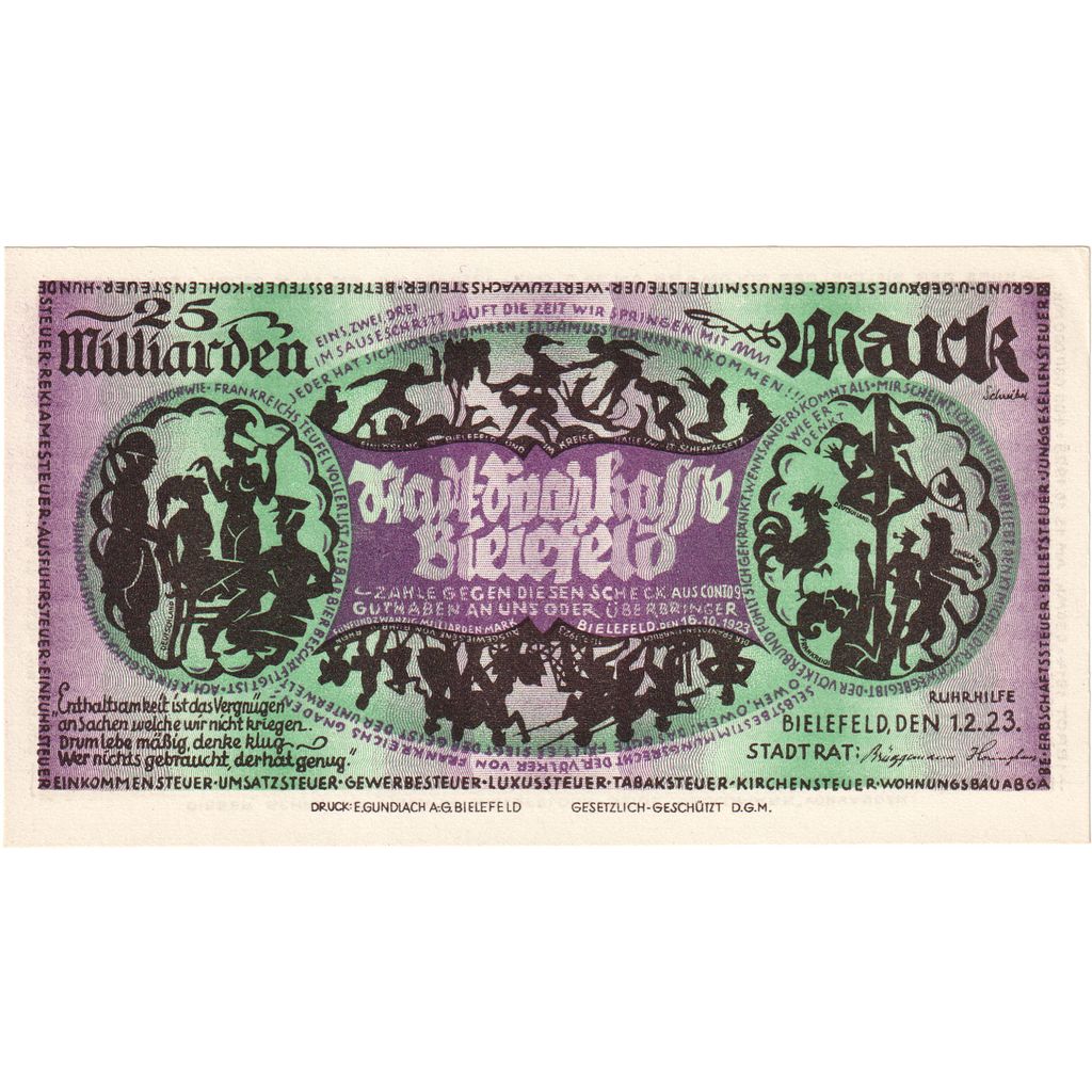Germania, Bielefeld, 25 Milliarden Mark, 1923-02-01, SPL