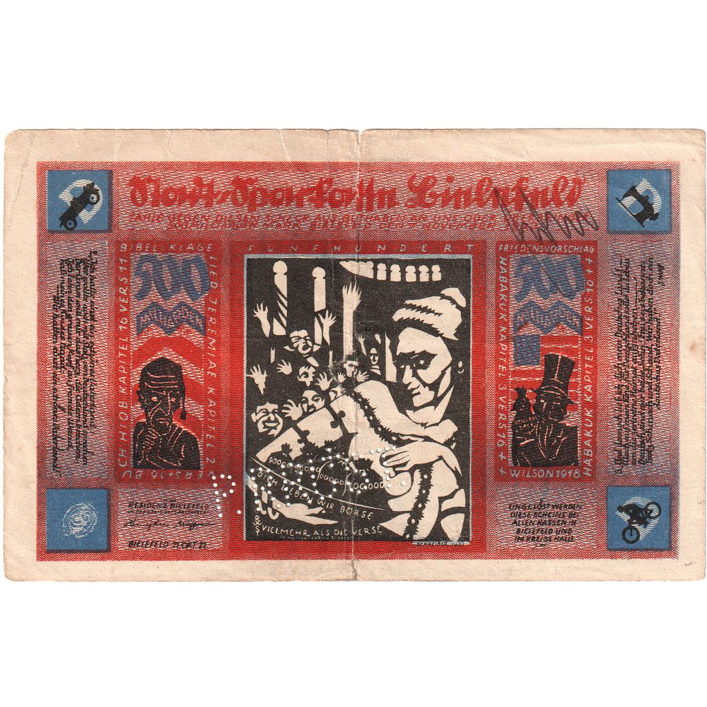 Germany, Bielefeld, 500 Milliarden Mark, 1922-10-21, VF(20-25)