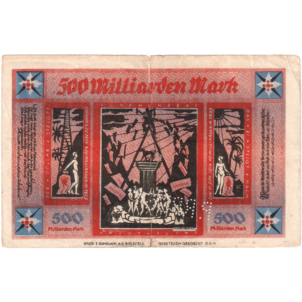 Germany, Bielefeld, 500 Milliarden Mark, 1922-10-21, VF(20-25)