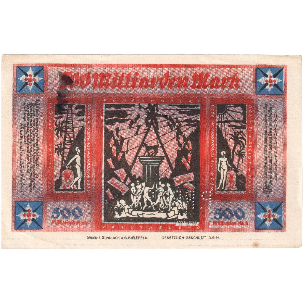 Deutschland, Bielefeld, 500 Milliarden Mark, 1922-10-21, VZ