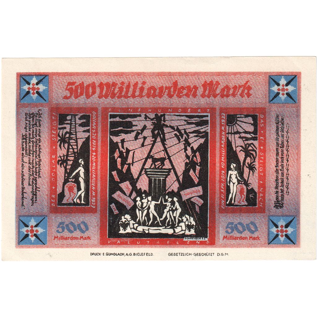 Germany, Bielefeld, 500 Milliarden Mark, 1922-10-21, UNC(63)