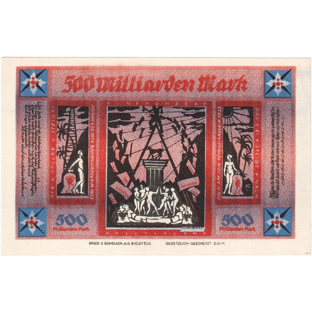 Deutschland, Bielefeld, 500 Milliarden Mark, 1922-10-21, UNZ-