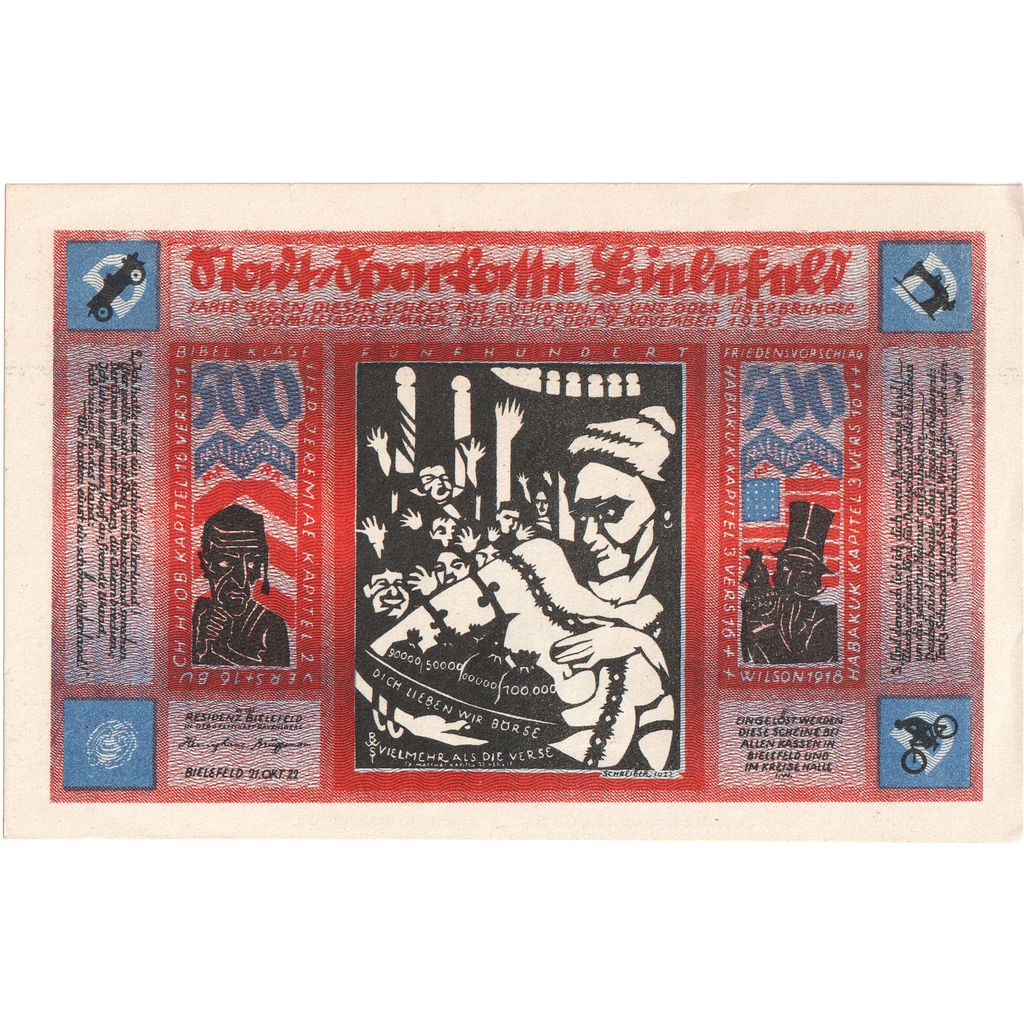 Deutschland, Bielefeld, 500 Milliarden Mark, 1922-10-21, UNZ-