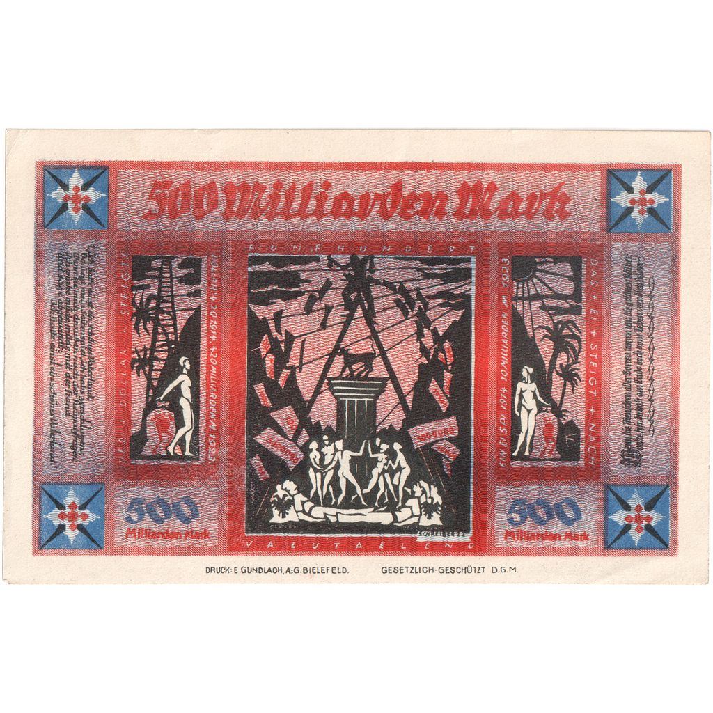 Deutschland, Bielefeld, 500 Milliarden Mark, 1922-10-21, UNZ-