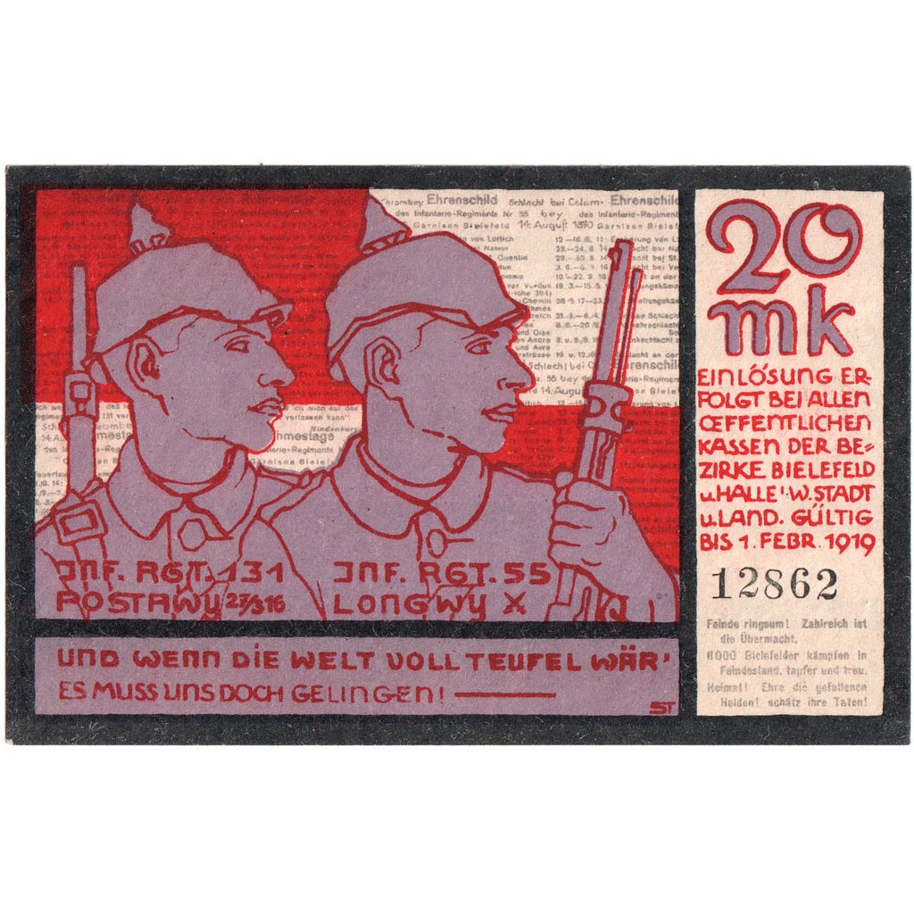 Deutschland, Bielefeld, 20 Mark, 1918-11-01, UNZ-