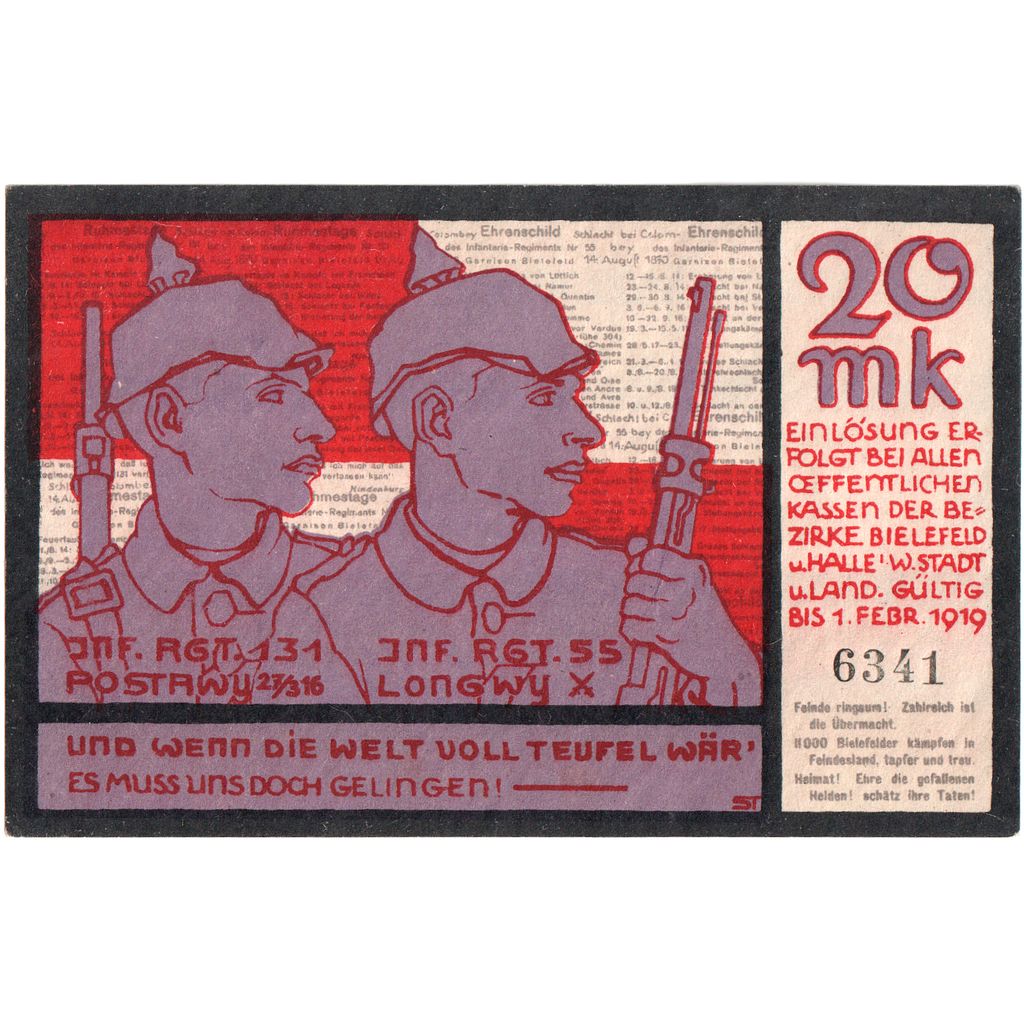 Deutschland, Bielefeld, 20 Mark, 1918-11-01, UNZ-