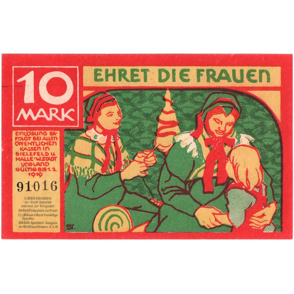 Deutschland, Bielefeld, 10 Mark, 1918-11-01, UNZ-