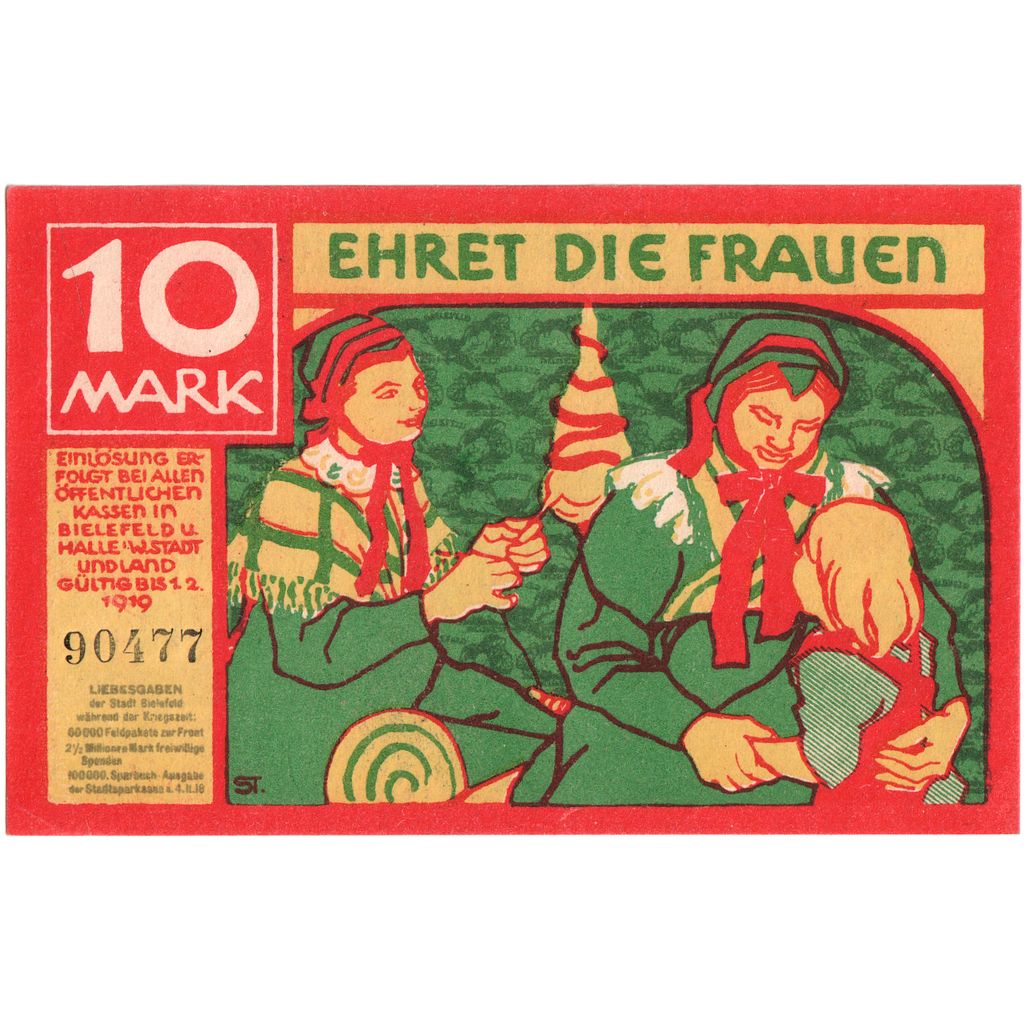 Deutschland, Bielefeld, 10 Mark, 1918-11-01, UNZ-