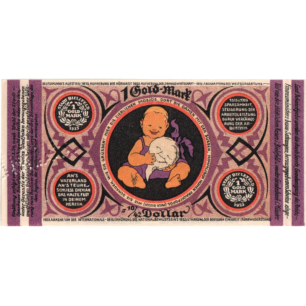 Deutschland, Bielefeld, 1 Goldmark, 1923-11-24, UNZ-, Grabowski:99