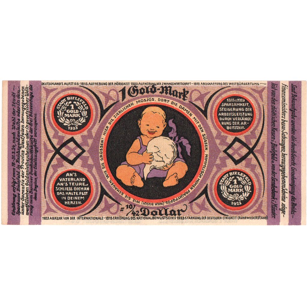 Deutschland, Bielefeld, 1 Goldmark, 1923-11-24, UNZ-, Grabowski:99