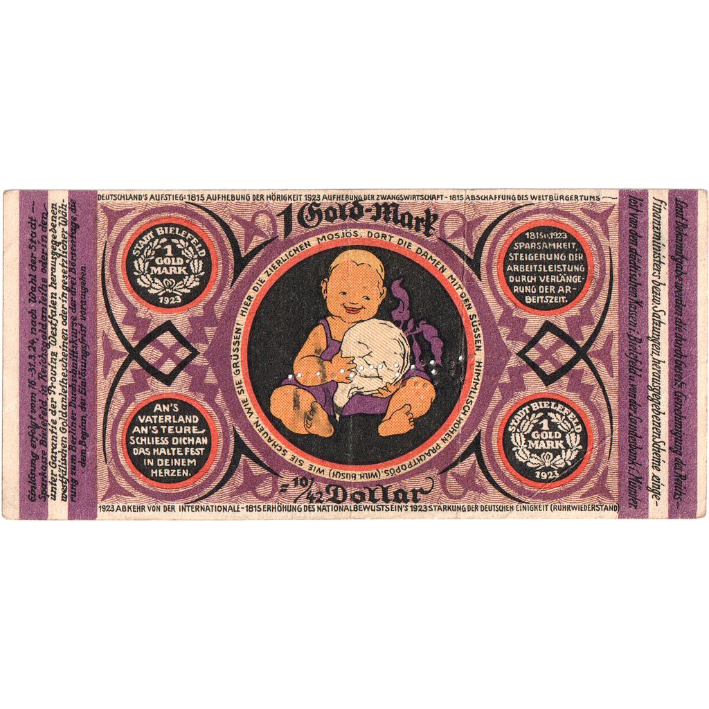 Deutschland, Bielefeld, 1 Goldmark, 1923-11-24, S+, Grabowski:99