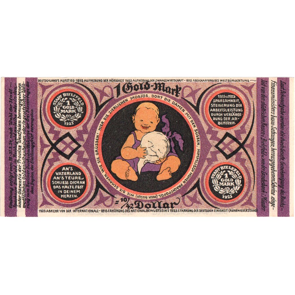 Deutschland, Bielefeld, 1 Goldmark, 1923-11-24, UNZ-, Grabowski:99