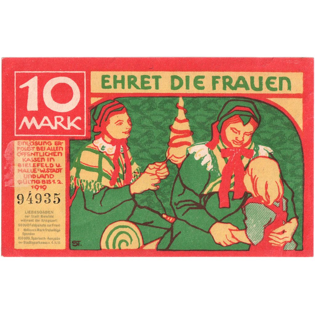 Deutschland, Bielefeld, 10 Mark, 1918-11-01, UNZ-