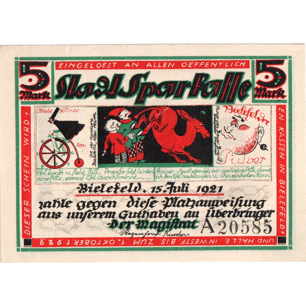 Deutschland, Bielefeld, 5 Mark, 1921-07-15, VZ