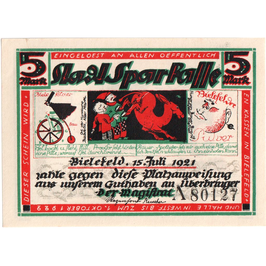 Duitsland, Bielefeld, 5 Mark, 1921-07-15, SPL
