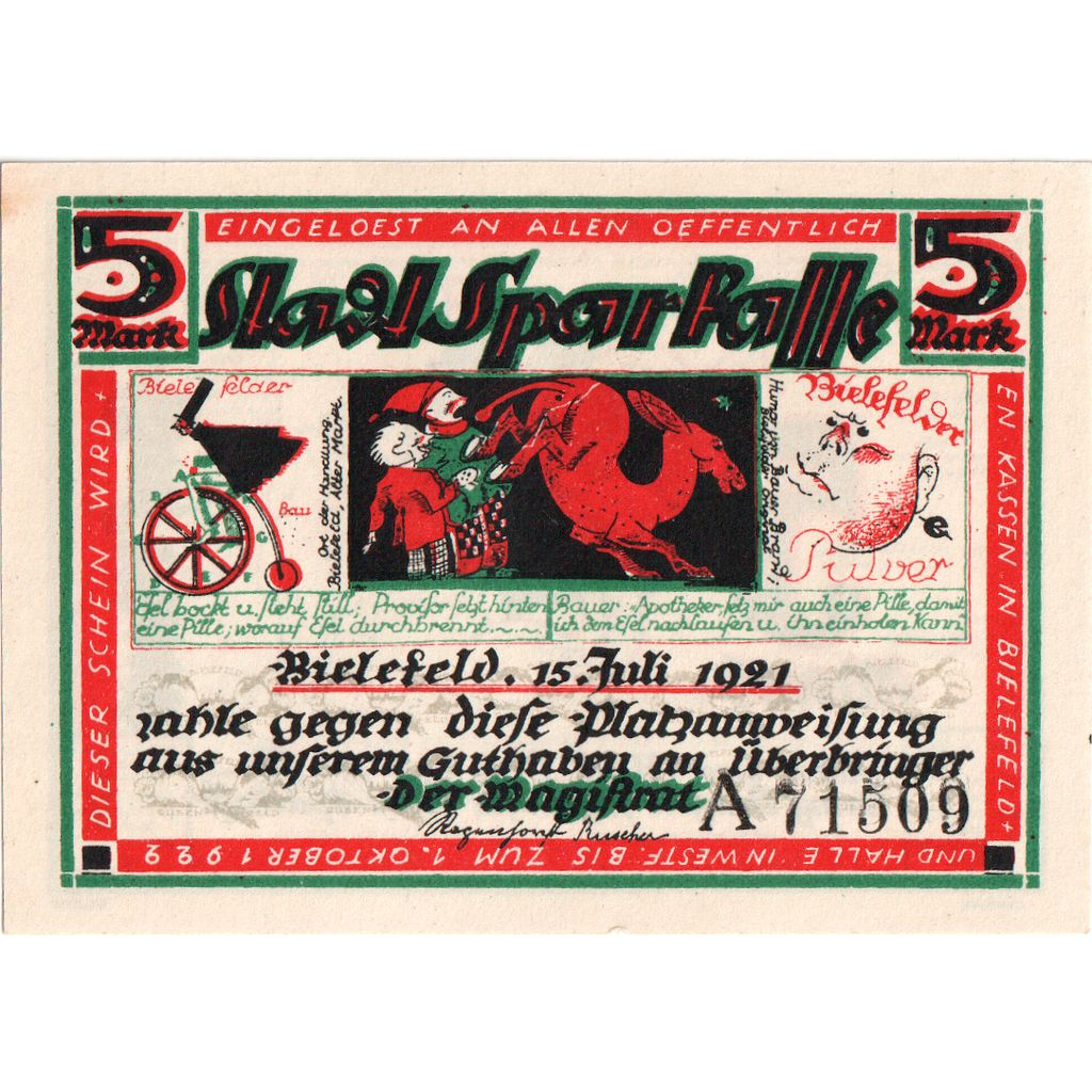 Deutschland, Bielefeld, 5 Mark, 1921-07-15, UNZ-