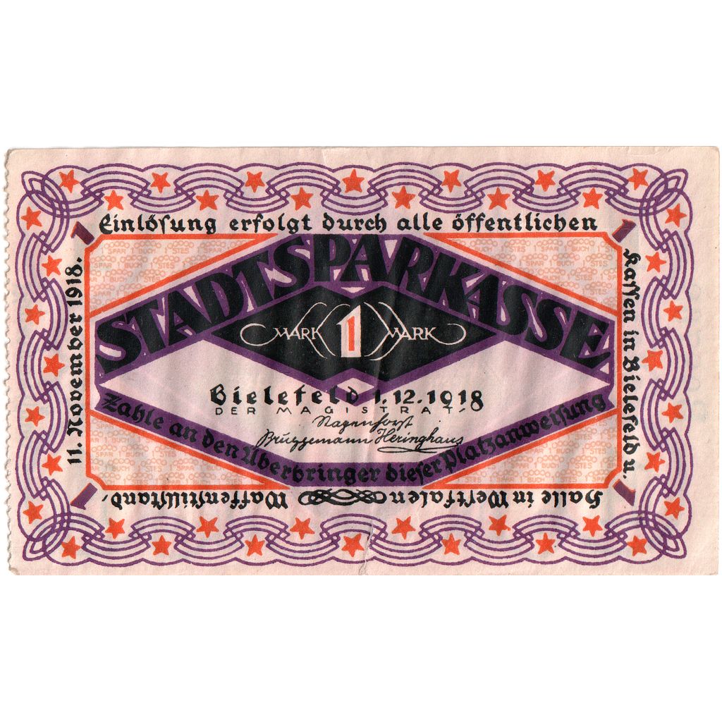 Deutschland, Bielefeld, 1 Mark, 1918-12-01, SS
