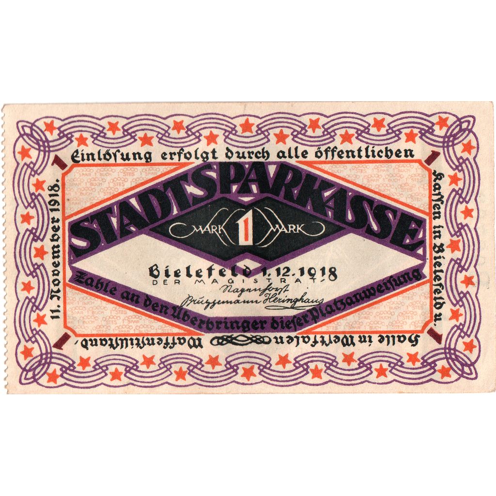 Deutschland, Bielefeld, 1 Mark, 1918-12-01, SS