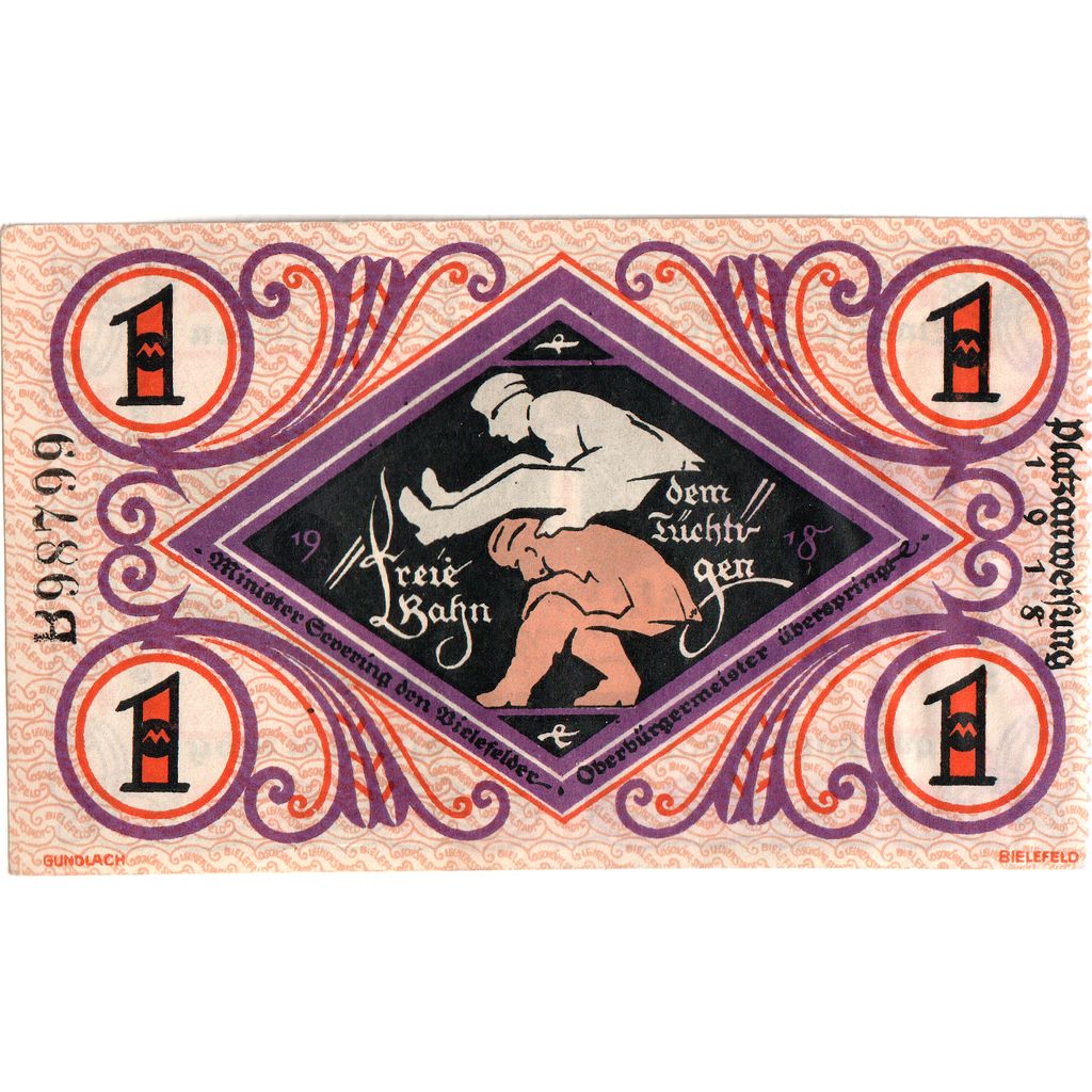 Deutschland, Bielefeld, 1 Mark, 1918-12-01, UNZ-