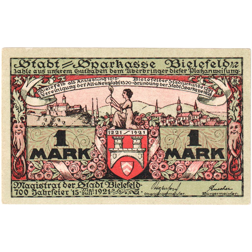Deutschland, Bielefeld, 1 Mark, 1921-05-15, UNZ-