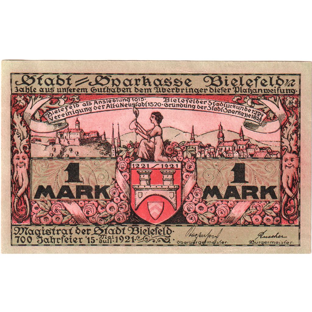 Deutschland, Bielefeld, 1 Mark, 1921-05-15, UNZ-