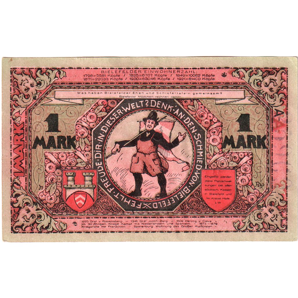 Deutschland, Bielefeld, 1 Mark, 1921-05-15, UNZ-