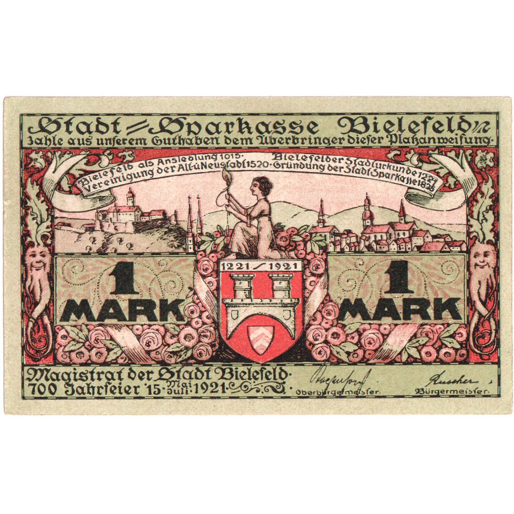 Deutschland, Bielefeld, 1 Mark, 1921-05-15, UNZ-