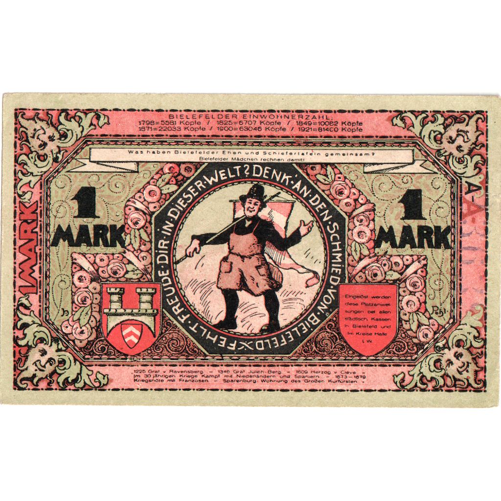 Deutschland, Bielefeld, 1 Mark, 1921-05-15, UNZ-