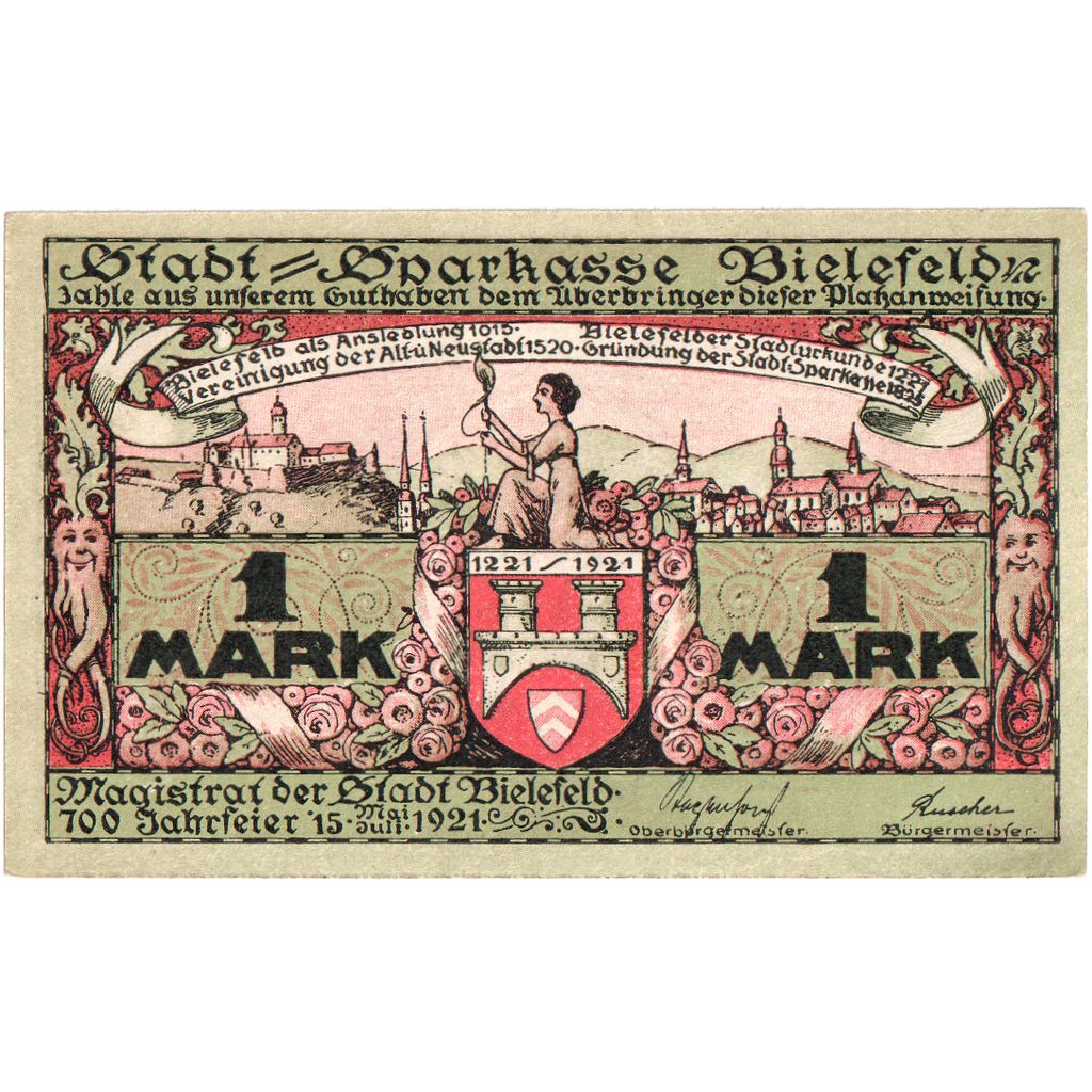 Deutschland, Bielefeld, 1 Mark, 1921-05-15, UNZ-