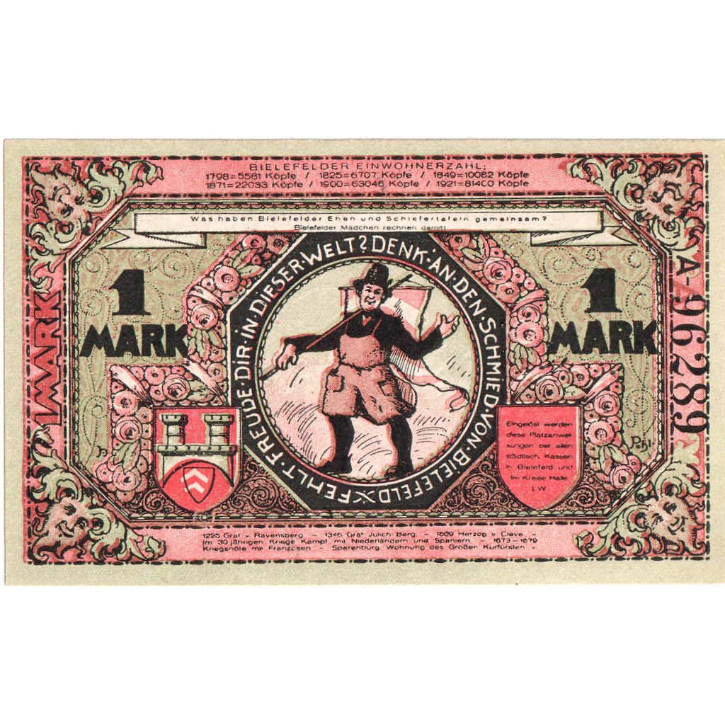 Deutschland, Bielefeld, 1 Mark, 1921-05-15, UNZ-