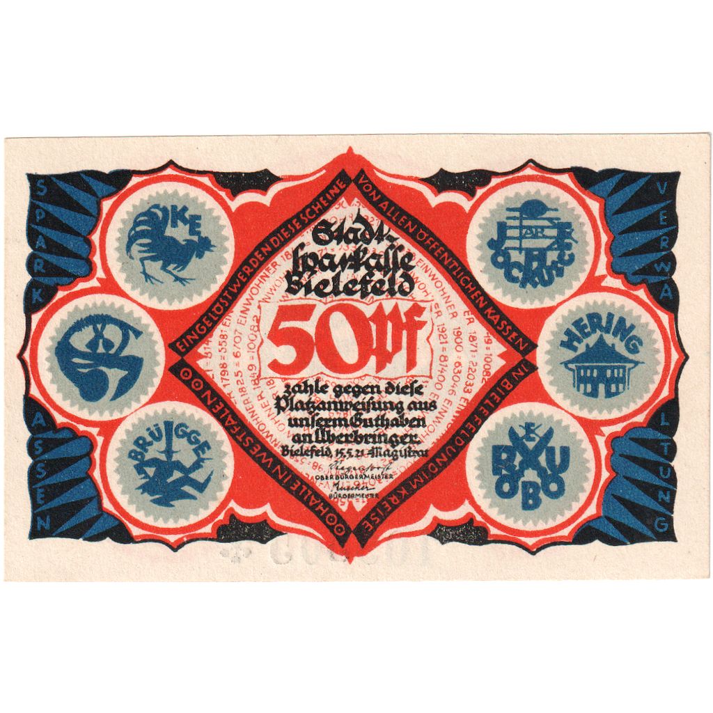 Deutschland, Bielefeld, 50 Pfennig, 1921-05-15, UNZ-