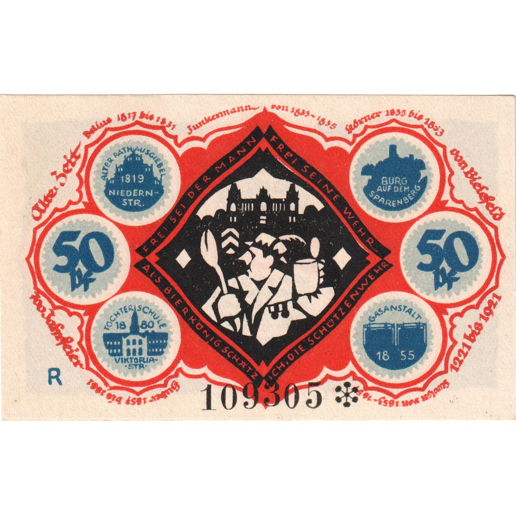 Deutschland, Bielefeld, 50 Pfennig, 1921-05-15, UNZ-