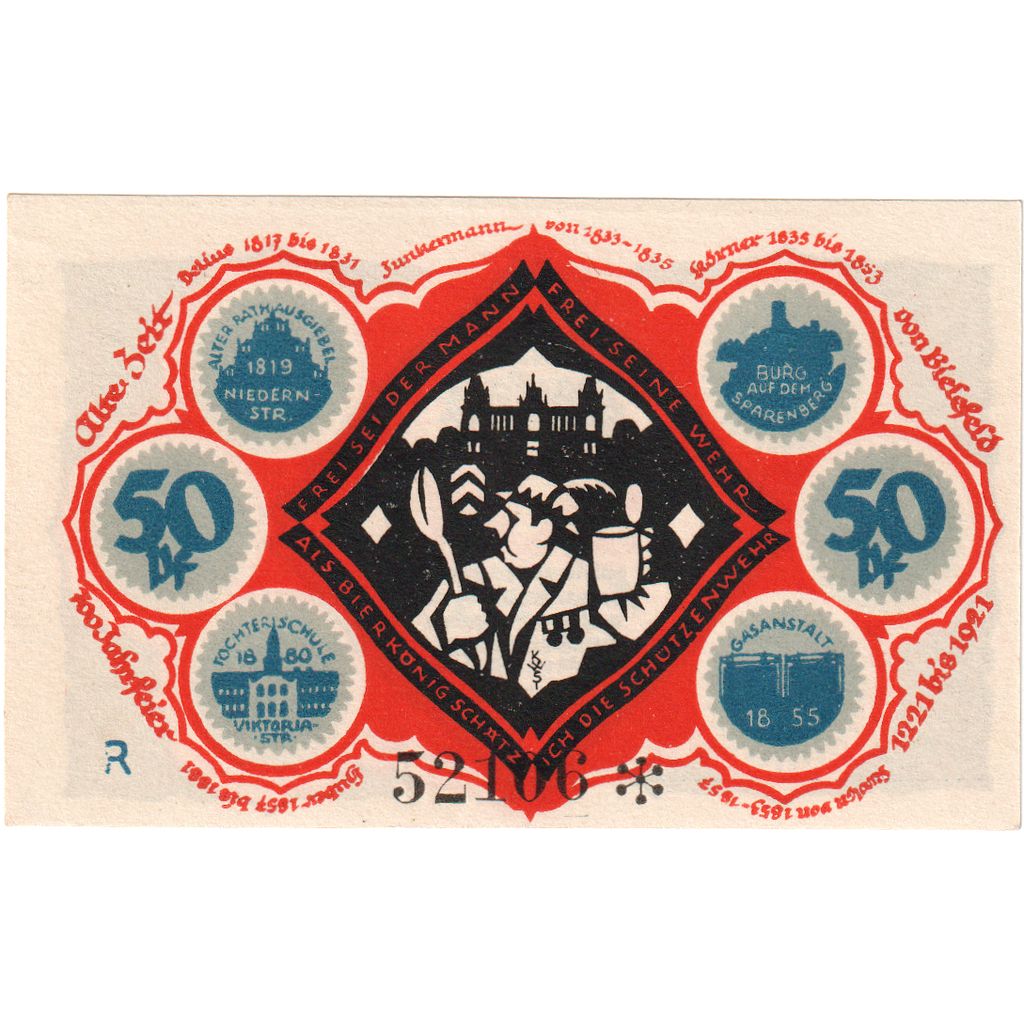 Deutschland, Bielefeld, 50 Pfennig, 1921-05-15, UNZ-