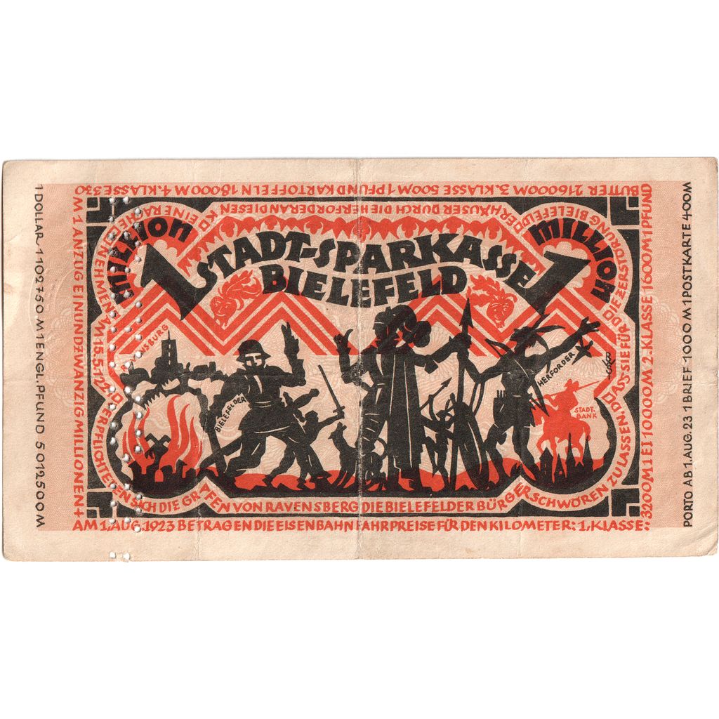 Duitsland, Bielefeld, 1 Million Mark, 1923-08-11, TB